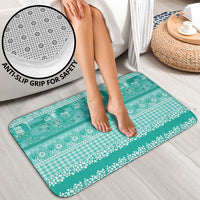 Hawaiian Hibiscus Honu Bathroom Set Turquoise Mele Kalikimaka Palaka Spirit - Polynesian Pride