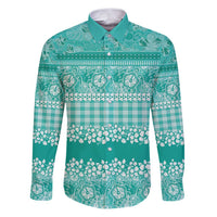 Hawaiian Hibiscus Honu Family Matching Puletasi and Hawaiian Shirt Turquoise Mele Kalikimaka Palaka Spirit - Polynesian Pride