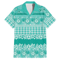 Hawaiian Hibiscus Honu Hawaiian Shirt Turquoise Mele Kalikimaka Palaka Spirit - Polynesian Pride