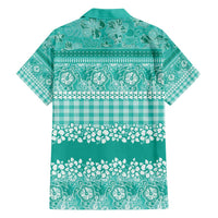 Hawaiian Hibiscus Honu Hawaiian Shirt Turquoise Mele Kalikimaka Palaka Spirit - Polynesian Pride