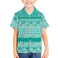 Hawaiian Hibiscus Honu Hawaiian Shirt Turquoise Mele Kalikimaka Palaka Spirit - Polynesian Pride