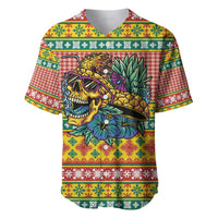 Hawaiian Pineapples Skull Baseball Jersey Mele Kalikimaka Palaka Quilt Pattern LT9 Yellow - Polynesian Pride