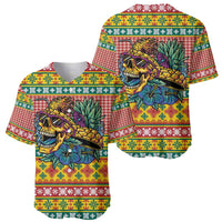 Hawaiian Pineapples Skull Baseball Jersey Mele Kalikimaka Palaka Quilt Pattern LT9 - Polynesian Pride