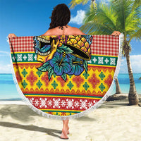Hawaiian Pineapples Skull Beach Blanket Mele Kalikimaka Palaka Quilt Pattern - Polynesian Pride