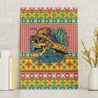 Hawaiian Pineapples Skull Canvas Wall Art Mele Kalikimaka Palaka Quilt Pattern - Polynesian Pride