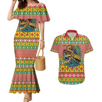 Hawaiian Pineapples Skull Couples Matching Mermaid Dress and Hawaiian Shirt Mele Kalikimaka Palaka Quilt Pattern LT9 Yellow - Polynesian Pride