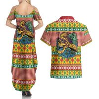 Hawaiian Pineapples Skull Couples Matching Summer Maxi Dress and Hawaiian Shirt Mele Kalikimaka Palaka Quilt Pattern LT9 - Polynesian Pride