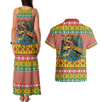 Hawaiian Pineapples Skull Couples Matching Tank Maxi Dress and Hawaiian Shirt Mele Kalikimaka Palaka Quilt Pattern LT9 - Polynesian Pride