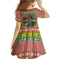 Hawaiian Pineapples Skull Family Matching Off The Shoulder Long Sleeve Dress and Hawaiian Shirt Mele Kalikimaka Palaka Quilt Pattern LT9 - Polynesian Pride