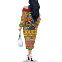Hawaiian Pineapples Skull Family Matching Off The Shoulder Long Sleeve Dress and Hawaiian Shirt Mele Kalikimaka Palaka Quilt Pattern LT9 - Polynesian Pride