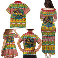 Hawaiian Pineapples Skull Family Matching Puletasi and Hawaiian Shirt Mele Kalikimaka Palaka Quilt Pattern - Polynesian Pride