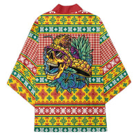 Hawaiian Pineapples Skull Kimono Mele Kalikimaka Palaka Quilt Pattern - Polynesian Pride