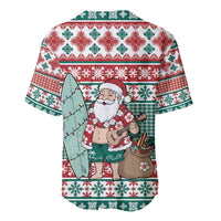 Hawaiian Funny Santa Surf Baseball Jersey Mele Kalikimaka Palaka Quilt Pattern LT9 - Polynesian Pride