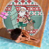 Hawaiian Funny Santa Surf Beach Blanket Mele Kalikimaka Palaka Quilt Pattern - Polynesian Pride
