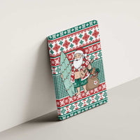 Hawaiian Funny Santa Surf Canvas Wall Art Mele Kalikimaka Palaka Quilt Pattern - Polynesian Pride