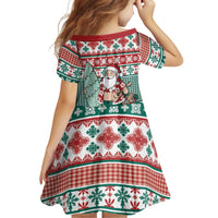 Hawaiian Funny Santa Surf Family Matching Off Shoulder Maxi Dress and Hawaiian Shirt Mele Kalikimaka Palaka Quilt Pattern - Polynesian Pride