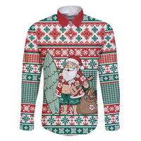 Hawaiian Funny Santa Surf Family Matching Short Sleeve Bodycon Dress and Hawaiian Shirt Mele Kalikimaka Palaka Quilt Pattern - Polynesian Pride