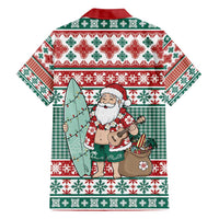 Hawaiian Funny Santa Surf Family Matching Tank Maxi Dress and Hawaiian Shirt Mele Kalikimaka Palaka Quilt Pattern - Polynesian Pride