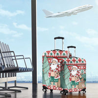 Hawaiian Funny Santa Surf Luggage Cover Mele Kalikimaka Palaka Quilt Pattern - Polynesian Pride