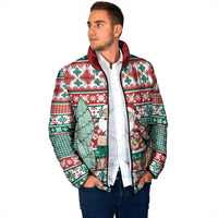Hawaiian Funny Santa Surf Padded Jacket Mele Kalikimaka Palaka Quilt Pattern - Polynesian Pride