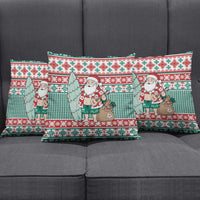 Hawaiian Funny Santa Surf Pillow Cover Mele Kalikimaka Palaka Quilt Pattern - Polynesian Pride