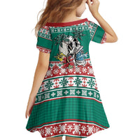 Hawaiian Skull Surfs Family Matching Off The Shoulder Long Sleeve Dress and Hawaiian Shirt Mele Kalikimaka Palaka Quilt Pattern - Polynesian Pride