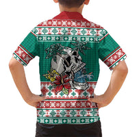 Hawaiian Skull Surfs Family Matching Tank Maxi Dress and Hawaiian Shirt Mele Kalikimaka Palaka Quilt Pattern LT9 - Polynesian Pride