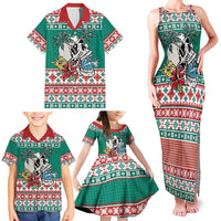 Hawaiian Skull Surfs Family Matching Tank Maxi Dress and Hawaiian Shirt Mele Kalikimaka Palaka Quilt Pattern LT9 - Polynesian Pride