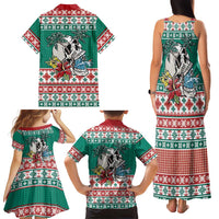 Hawaiian Skull Surfs Family Matching Tank Maxi Dress and Hawaiian Shirt Mele Kalikimaka Palaka Quilt Pattern LT9 - Polynesian Pride