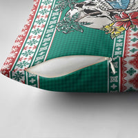 Hawaiian Skull Surfs Pillow Cover Mele Kalikimaka Palaka Quilt Pattern - Polynesian Pride