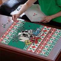 Hawaiian Skull Surfs Puzzle Mele Kalikimaka Palaka Quilt Pattern - Polynesian Pride