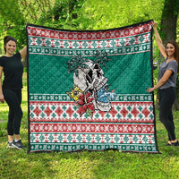 Hawaiian Skull Surfs Quilt Mele Kalikimaka Palaka Quilt Pattern - Polynesian Pride