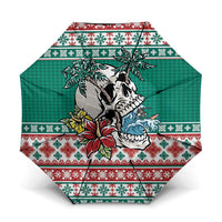 Hawaiian Skull Surfs Umbrella Mele Kalikimaka Palaka Quilt Pattern - Polynesian Pride