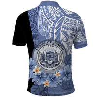 Aloha Vintage Hawaii Tribal Polo Shirt Blue Style LT9 - Polynesian Pride