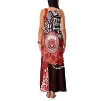 Aloha Vintage Hawaii Tribal Family Matching Tank Maxi Dress and Hawaiian Shirt Red Style LT9 - Polynesian Pride