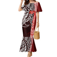 Aloha Vintage Hawaii Tribal Mermaid Dress Red Style LT9 Women Red - Polynesian Pride