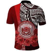 Aloha Vintage Hawaii Tribal Polo Shirt Red Style LT9 - Polynesian Pride