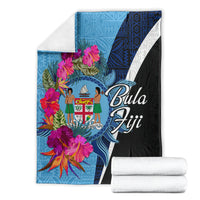 Bula Fiji Vintage Fijian Masi Pattern Blanket Blue Unique LT9 - Polynesian Pride
