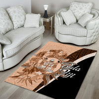 Bula Fiji Vintage Fijian Masi Pattern Area Rug Peach Fuzz Unique LT9 - Polynesian Pride