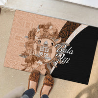 Bula Fiji Vintage Fijian Masi Pattern Rubber Doormat Peach Fuzz Unique LT9 - Polynesian Pride
