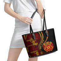 Vintage Tonga Malo E Lelei Ngatu Pattern Leather Tote Bag LT9 - Polynesian Pride