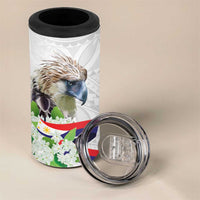 Philippines Eagle and Sampaguita Flowers 4 in 1 Can Cooler Tumbler Polynesian Pattern LT9