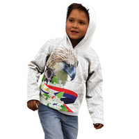 Philippines Eagle and Sampaguita Flowers Kid Hoodie Polynesian Pattern