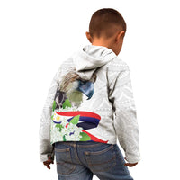 Philippines Eagle and Sampaguita Flowers Kid Hoodie Polynesian Pattern