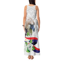 Philippines Eagle and Sampaguita Flowers Tank Maxi Dress Polynesian Pattern