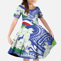 Philippines Flag Family Matching Short Sleeve Bodycon Dress and Hawaiian Shirt Sampaguita Jasmine with Polynesian Tribal