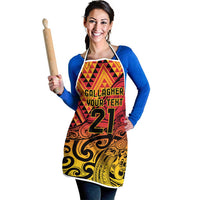 New Zealand Rangatira Custom Apron Red and Gold Niho Taniwha Maori Tribal LT9 - Polynesian Pride