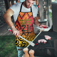New Zealand Rangatira Custom Apron Red and Gold Niho Taniwha Maori Tribal LT9 - Polynesian Pride