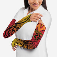 New Zealand Rangatira Custom Arm Sleeves Red and Gold Niho Taniwha Maori Tribal - Polynesian Pride