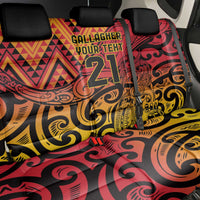 New Zealand Rangatira Custom Back Car Seat Cover Red and Gold Niho Taniwha Maori Tribal